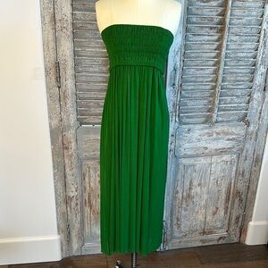 Elegant Green Strapless Dress
